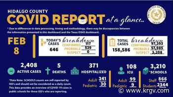 Hidalgo County reports 5 coronavirus-related deaths, 646 positive cases - KRGV