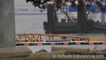 Construction crane falls into water near Hampton Roads Bridge-Tunnel