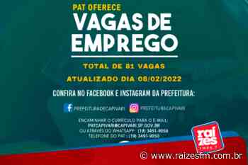 PAT de Capivari oferece mais de 80 vagas de emprego - Raizes FM