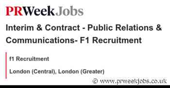 f1 Recruitment: Interim & Contract - Public Relations & Communications- F1 Recruitment