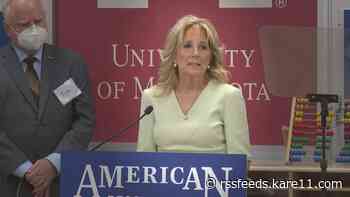 First Lady touts childcare funding in U of M visit