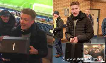 Nottingham Forest fan smuggles a huge SPEAKER into Blackburn's Ewood Park - Daily Mail
