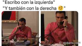 ‘Todoterreno’ Sánchez: escribe con ambas manos mientras habla por teléfono sobre la crisis de U... - Okdiario