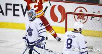 Flames erupt in 5-2 win over Maple Leafs