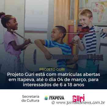 Projeto Guri está com matrículas abertas em Itapeva até o dia 4 de março para alunos de 6 a 18 anos - Jornal Ita News