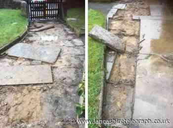 Heartless thieves steal stone slabs leading up to historic village church