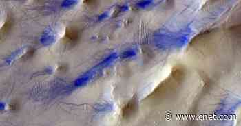 Haunting Mars view reveals dust devil tracks and chaotic mounds     - CNET