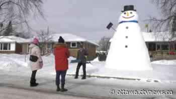 Ottawa's 18-foot snowman helping to support care at CHEO - CTV Edmonton