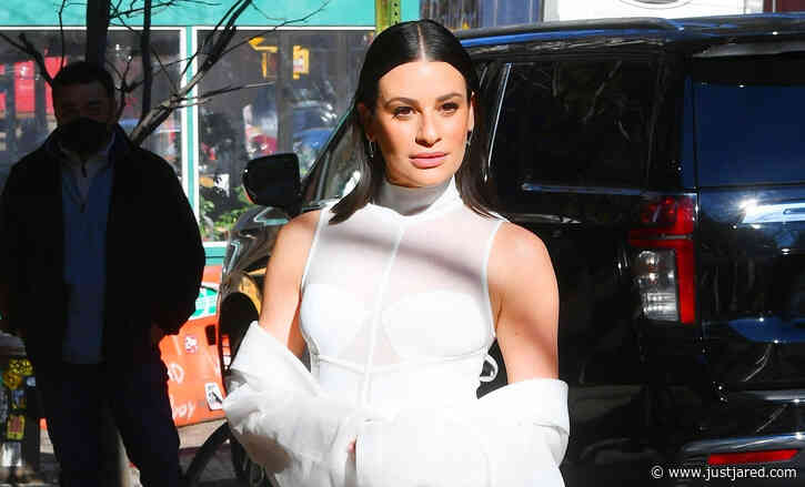 Lea Michele Checks Out Herve Leger Show During NYFW
