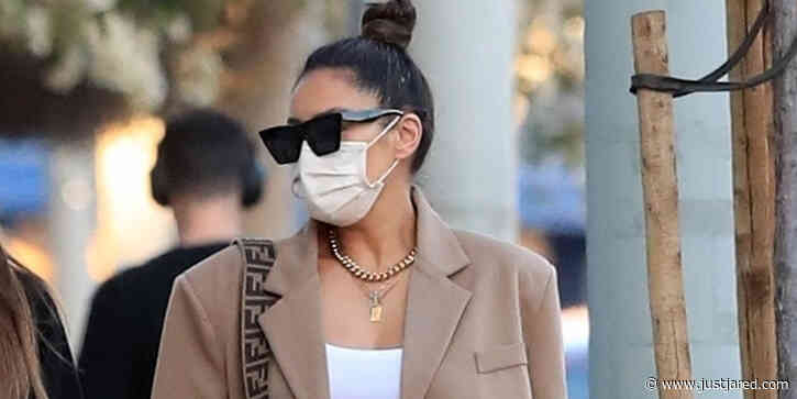 Pregnant Shay Mitchell Shows Off Baby Bump in Crop Top & Blazer