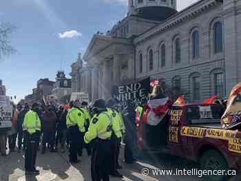 Pro-convoy protest thwarted by counter-demonstration in downtown Kingston - Belleville Intelligencer