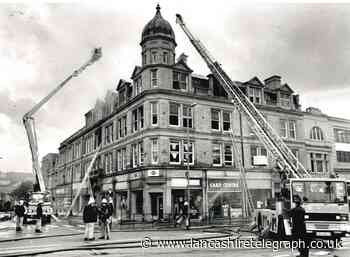 Drama on streets of Accrington as historic building on fire