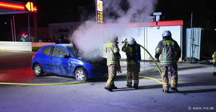 Heidelberg:  Auto beginnt beim Tanken zu brennen