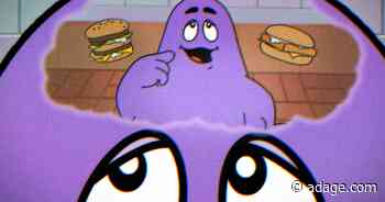 Kanye West and Grimace struggle to order in McDonald's pregame Super Bowl commercial