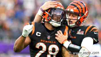 Follow live: Burrow's 75-yard TD pass to Higgins has Bengals holding slim edge over Rams