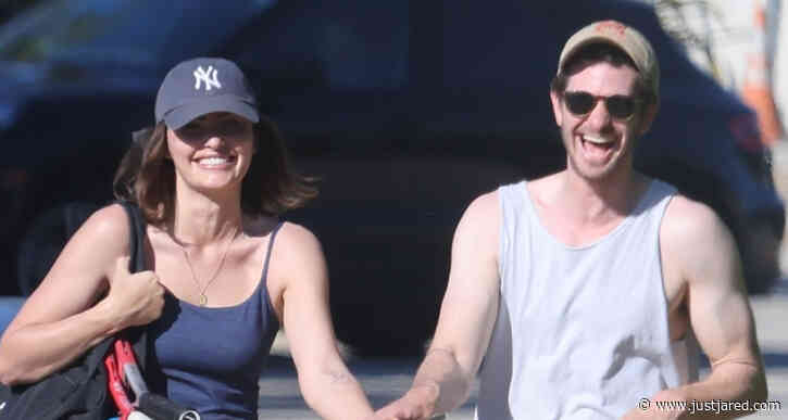 Andrew Garfield & Girlfriend Alyssa Miller Share a Laugh & Hold Hands Leaving Tennis Match
