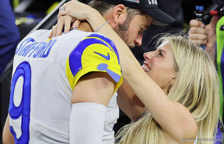 Matthew Stafford, Wife Kelly, & Their Four Kids Celebrate Super Bowl Win On the Field Together (Photos)