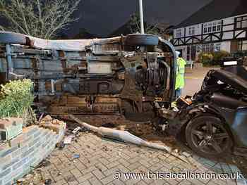 Orpington crash: Man taken to hospital after van overturns