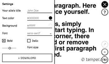 Temper - Create a text-based one pager website in a few clicks