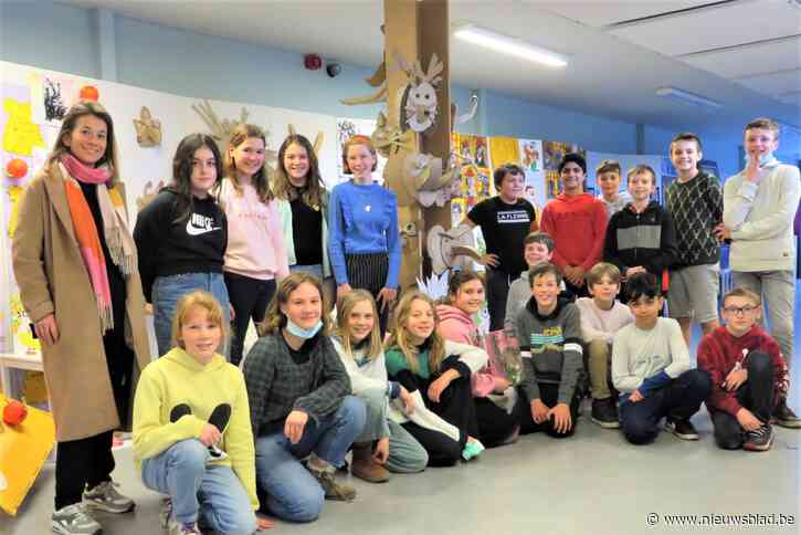 Leerlingen Tuimeling tonen kleurrijke creaties