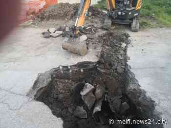 Partiti i lavori per sistemare la voragine di via Bagnale - Andria news24city