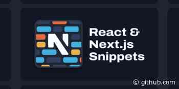 React and Next.js Snippets - React and Next.js snippets with TypeScript
