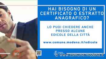 Rilascio certificati presso le edicole - Comune di Modena