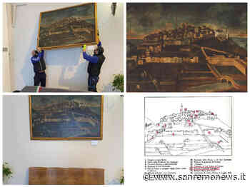 Imperia, installata a Palazzo civico l'opera dell'artista Tommaso Carrega 'Veduta di Porto Maurizio dal Monte Calvario' - SanremoNews.it