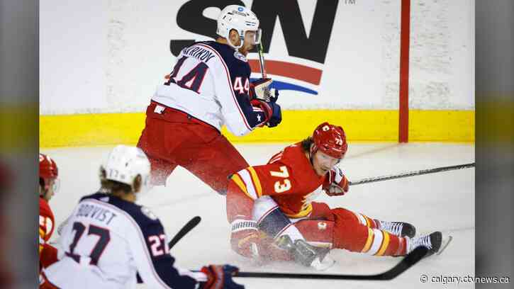 Toffoli scores in debut as Flames beat Blue Jackets 6-2