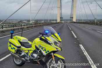 Dartford Crossing QE2 M25 traffic: Scaffolding falls in road