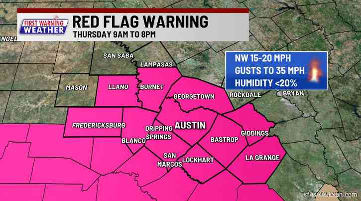 Moist wind today, dry wind Thursday to bring high fire danger