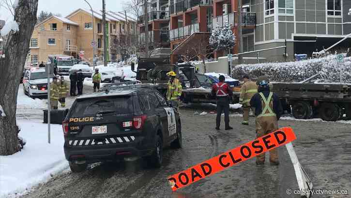 Child, 2 adults hit by truck rolling down hill in northeast Calgary
