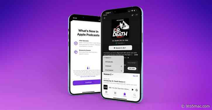Apple Podcasts in iOS 15.4 gains new features including season episode filters