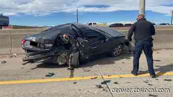 Dash Cam Shows Vehicle Crashing Into Car Pulled Over By State Trooper On I-25 - CBS Denver
