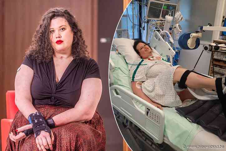 Marianne (33) is al jaar verlamd na corona en kunstmatige coma: “Zenuwen herstellen traag, met een millimeter per dag”