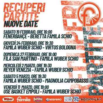 Calendario riprogrammato, ecco i prossimi impegni del Famila Wuber Schio - tgyou24.it
