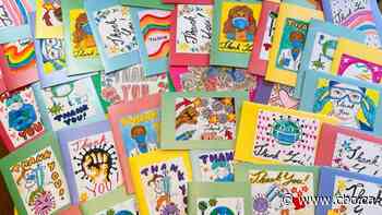 2 teens lead effort to bring happiness to Calgarians and others through card giving