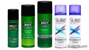 Brut, Sure antiperspirant sprays recalled due to presence of benzene