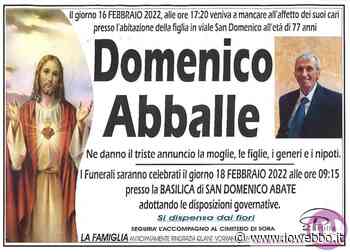 SORA - SI E' SPENTO DOMENICO ABBALLE, CORDOGLIO IN CITTA' - ioWebbo