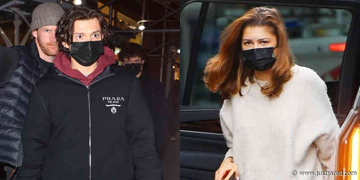 Tom Holland & Zendaya Spotted at NY Rangers Game with Friend Hunter Schafer! (Photos)