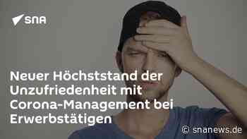 Neuer Höchststand der Unzufriedenheit mit Corona-Management bei Erwerbstätigen - SNA