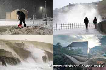 Storm Eunice in pictures: Dramatic images capture treacherous conditions across UK