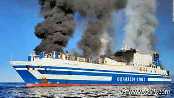 Two passengers trapped as fire breaks out on Italian ferry