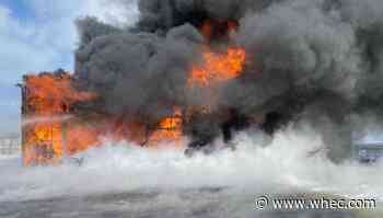 Crews from 7 fire departments help extinguish Phelps garage fire