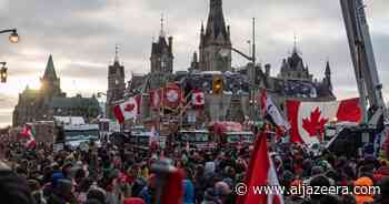 Photos: Protests in Ottawa swell as US border blockades continue - Al Jazeera English