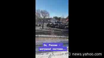Train Carriages Loaded With Tanks Seen at Station in Voronezh, Russia - yahoo.com