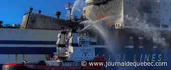 Grèce: une possible nappe de pollution repérée près du transbordeur italien en feu