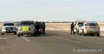 Anti-COVID-19-mandate protest sets up near North Portal, Sask. border crossing