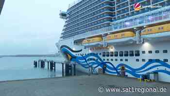 VIDEO | Sturmtief durchkreuzt Route: 337 Meter lange AIDAcosma sicher in Kiel eingelaufen - Sat.1 Regional