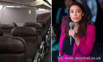 AOC books luxury front row seat for American Airlines flight from Austin to JFK - Daily Mail